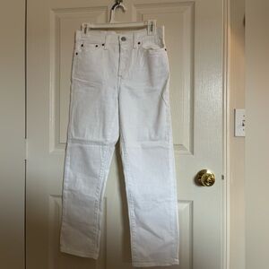 Never worn Levi Strauss white denim capris, size 27 waist.